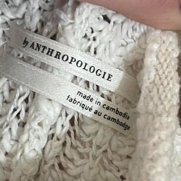 Anthropology White Cropped Knit Sweater - Picture 5 of 5